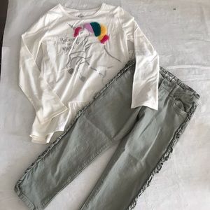 Girls size 7-8 top & jeans